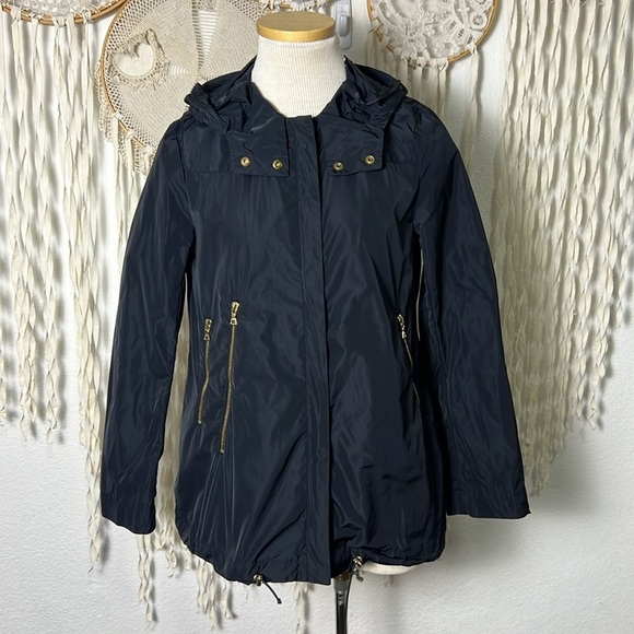 Sandro Black Lightweight Hooded Windbreaker Size 1/Small - Picture 1 of 11